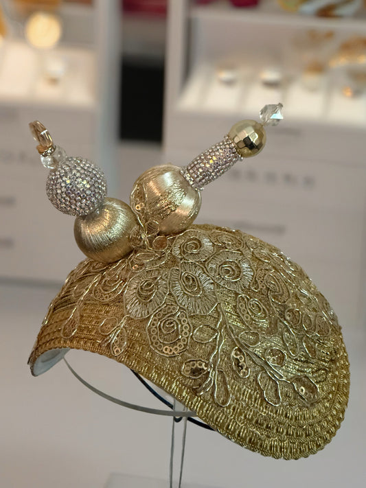 Custom Made Gold Fascinator